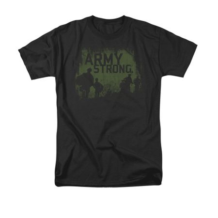 Army Shirt Distressed Army Strong Black T-Shirt