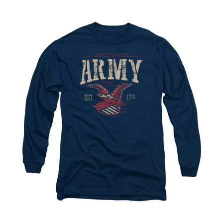 Army Shirt Est 1775 Long Sleeve Navy Tee T-Shirt