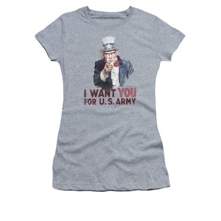 Army Shirt Juniors I Want You Athletic Heather T-Shirt