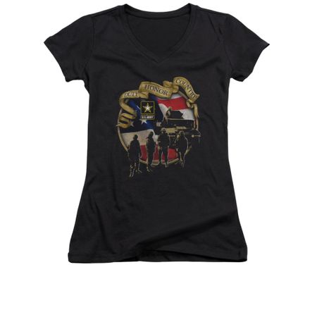 Army Shirt Juniors V Neck Duty Black T-Shirt