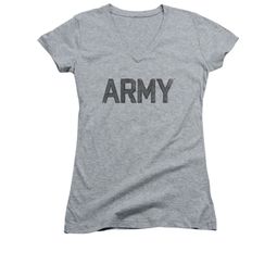 Army Shirt Juniors V Neck PT Gear Athletic Heather T-Shirt Army Shirt Juniors V Neck PT Gear Athletic Heather T-Shirt