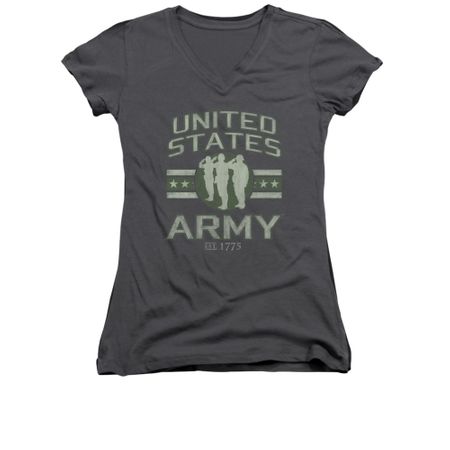 Army Shirt Juniors V Neck U.S. Army Charcoal T-Shirt