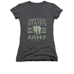 Army Shirt Juniors V Neck U.S. Army Charcoal T-Shirt