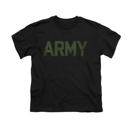 Army Shirt Kids Green Logo Black T-Shirt