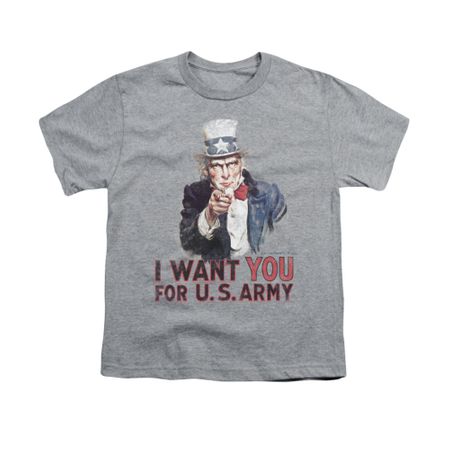 Army Shirt Kids I Want You Athletic Heather T-Shirt