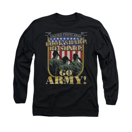 Army Shirt Look Sharp Long Sleeve Black Tee T-Shirt