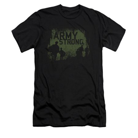 Army Shirt Slim Fit Distressed Army Strong Black T-Shirt