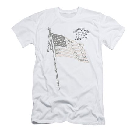 Army Shirt Slim Fit Flag White T-Shirt