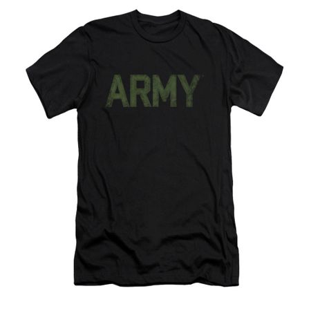 Army Shirt Slim Fit Green Logo Black T-Shirt