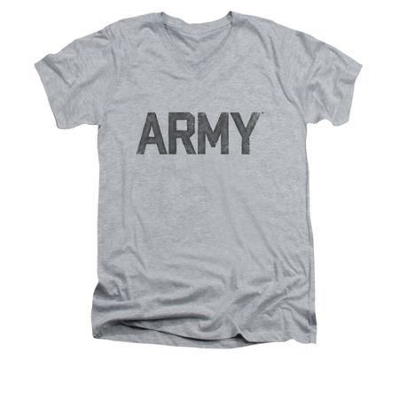 Army Shirt Slim Fit V-Neck PT Gear Athletic Heather T-Shirt