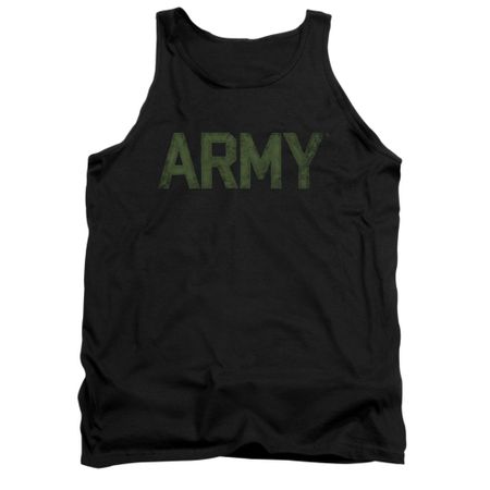 Army Shirt Tank Top Green Logo Black Tanktop