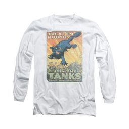 Army Shirt Treat Em' Rough Long Sleeve White Tee T-Shirt