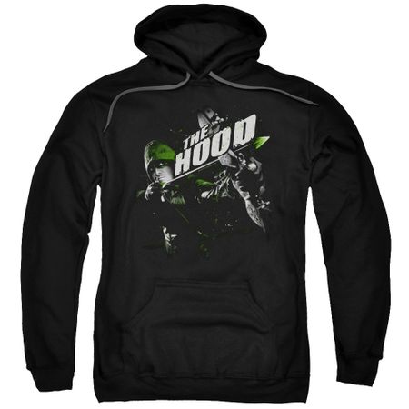 Arrow Hoodie Green Tipped Black Sweatshirt Hoody
