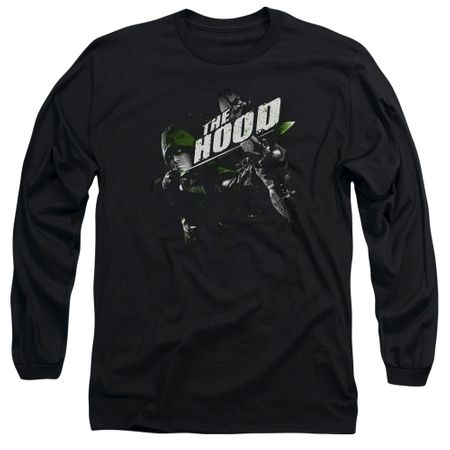 Arrow Shirt Green Tipped Long Sleeve Black Tee T-Shirt