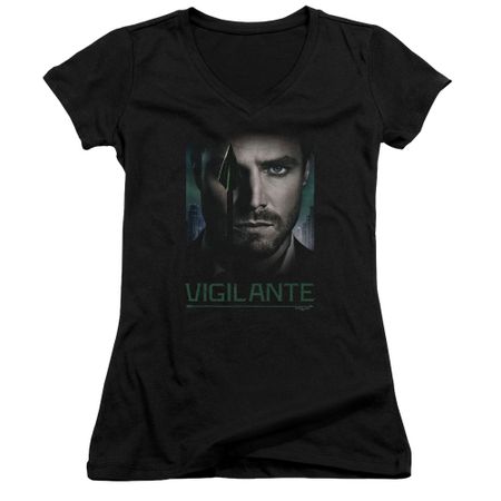 Arrow Shirt Juniors V Neck Good Eye Black T-Shirt