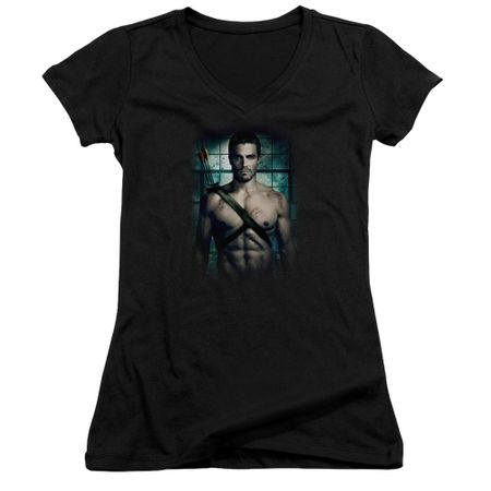 Arrow Shirt Juniors V Neck Shirtless Black T-Shirt