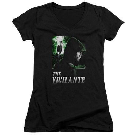 Arrow Shirt Juniors V Neck The Vigilante Black T-Shirt