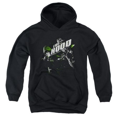Arrow Youth Hoodie Green Tipped Black Kids Hoody