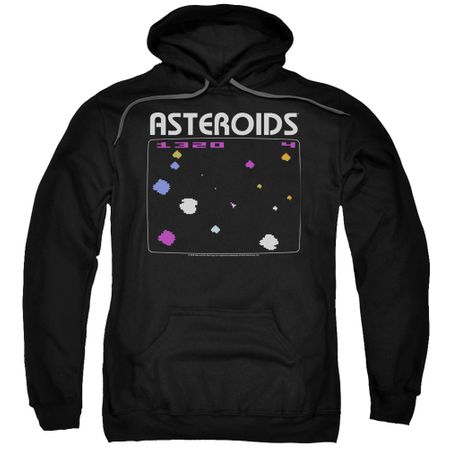Atari Hoodie Asteroids Screen Black Sweatshirt Hoody