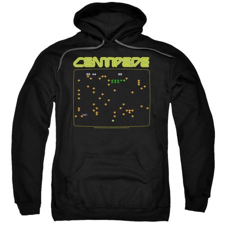 Atari Hoodie Centipede Screen Black Sweatshirt Hoody