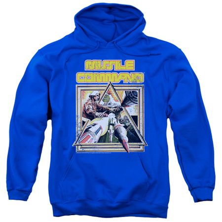 Atari Hoodie Missile Commander Royal Blue Sweatshirt Hoody