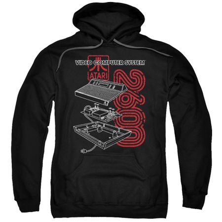 Atari Hoodie Video Computer System 2600 Black Sweatshirt Hoody