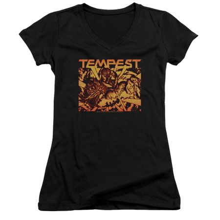 Atari Juniors V Neck Shirt Tempest Demon Reach Black T-Shirt