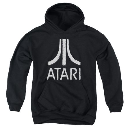 Atari Kids Hoodie Rough Logo Black Youth Hoody