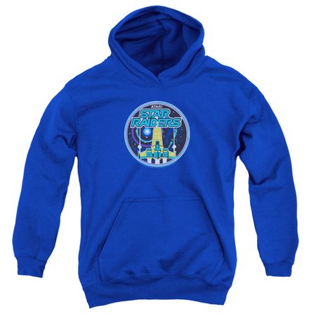 Atari Kids Hoodie Star Raiders Badge Royal Blue Youth Hoody