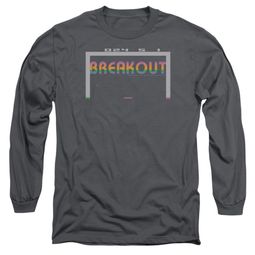 Atari Long Sleeve Shirt Breakout 2600 Charcoal Tee T-Shirt