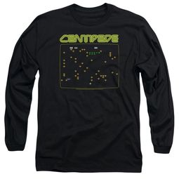 Atari Long Sleeve Shirt Centipede Screen Black Tee T-Shirt
