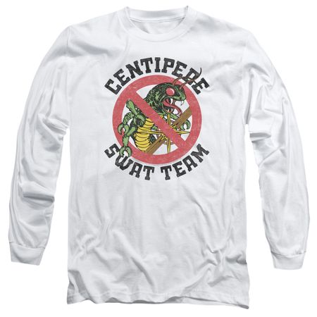 Atari Long Sleeve Shirt Centipede Swat Team White Tee T-Shirt