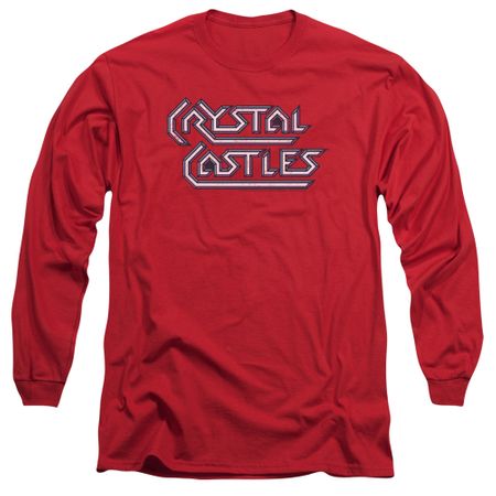 Atari Long Sleeve Shirt Crystal Castles Logo Red Tee T-Shirt