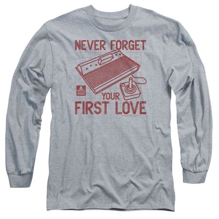 Atari Long Sleeve Shirt First Love Athletic Heather Tee T-Shirt