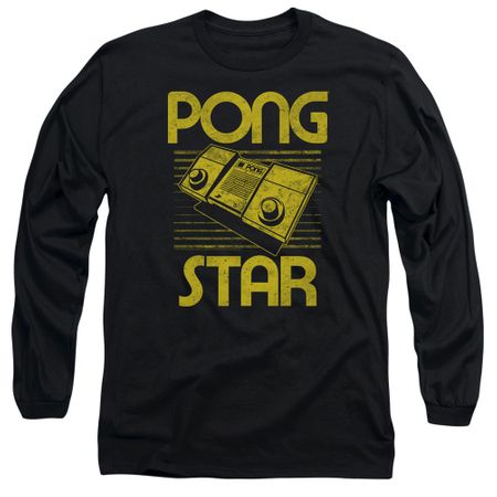 Atari Long Sleeve Shirt Pong Star Black Tee T-Shirt