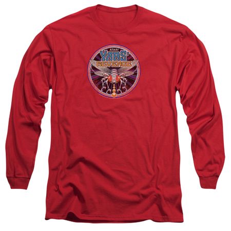 Atari Long Sleeve Shirt Yars Revenge Patch Red Tee T-Shirt