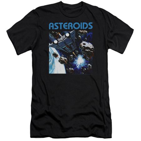 Atari Slim Fit Shirt 2600 Asteroids Black T-Shirt
