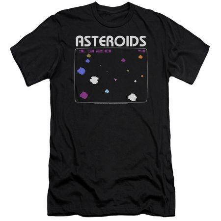 Atari Slim Fit Shirt Asteroids Screen Black T-Shirt