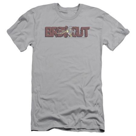 Atari Slim Fit Shirt Breakout Distressed Silver T-Shirt