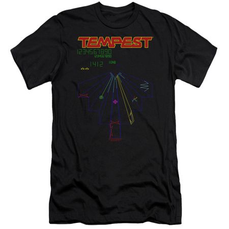 Atari Slim Fit Shirt Tempest Screen Black T-Shirt