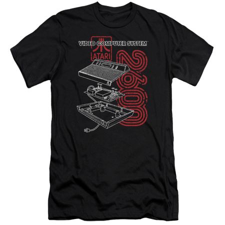 Atari Slim Fit Shirt Video Computer System 2600 Black T-Shirt