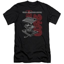Atari Slim Fit Shirt Video Computer System 2600 Black T-Shirt