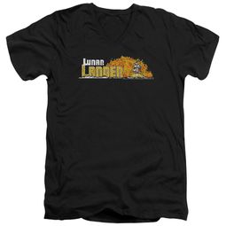 Atari Slim Fit V-Neck Shirt Lunar Lander Black T-Shirt