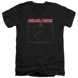 Atari Slim Fit V-Neck Shirt Major Havoc Screen Black T-Shirt