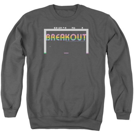 Atari Sweatshirt Breakout 2600 Adult Charcoal Sweat Shirt