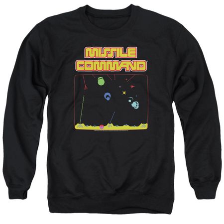 Atari Sweatshirt Missile Screen Adult Black Sweat Shirt
