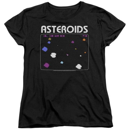 Atari Womens Shirt Asteroids Screen Black T-Shirt