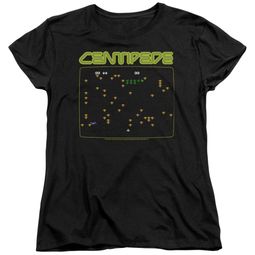 Atari Womens Shirt Centipede Screen Black T-Shirt