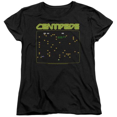 Atari Womens Shirt Centipede Screen Black T-Shirt