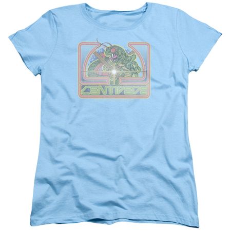 Atari Womens Shirt Classic Centipede Light Blue T-Shirt